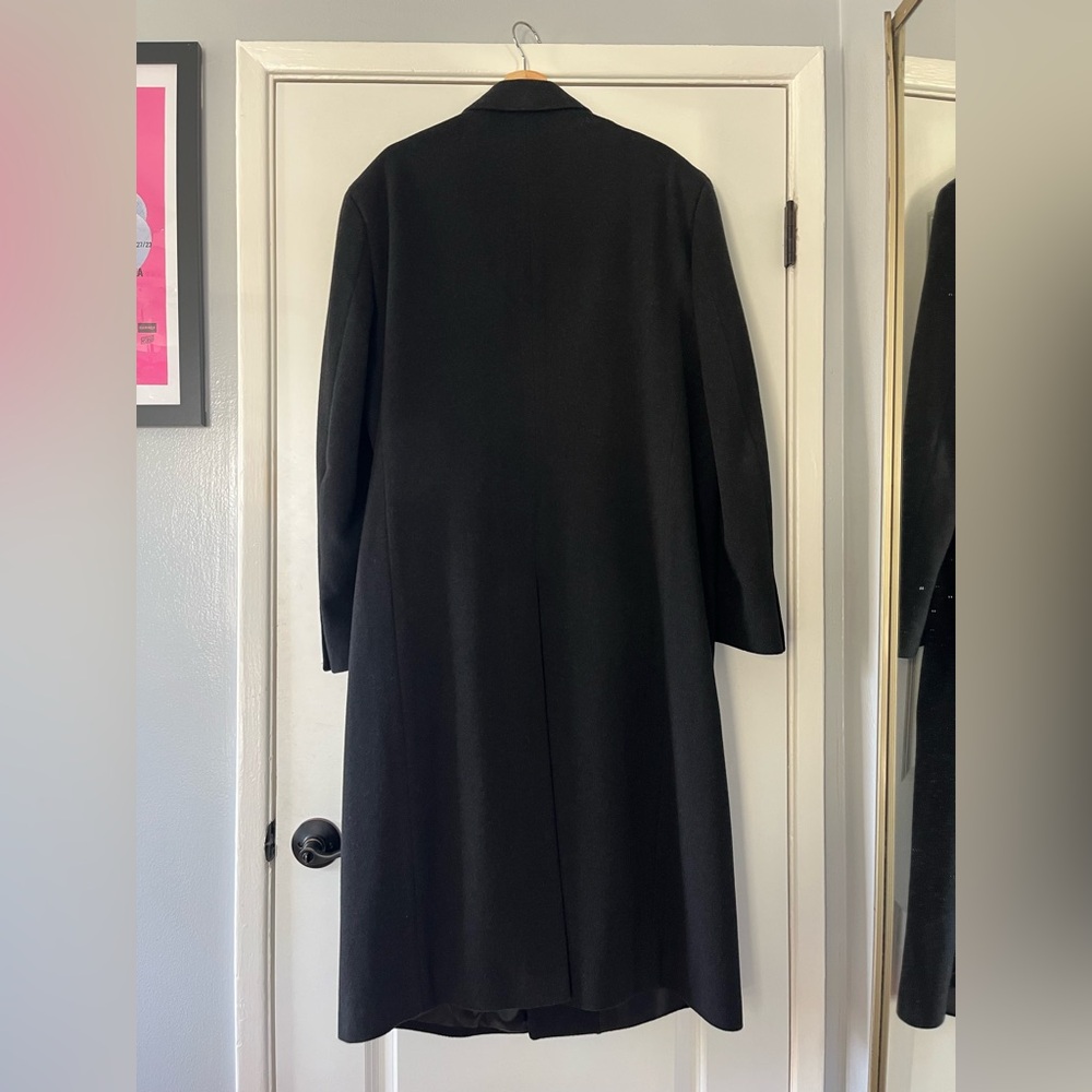 Ralph Ralph Lauren Men's Long Overcoat Top Coat Black Wool Cashmere Size L - Picture 2 of 6